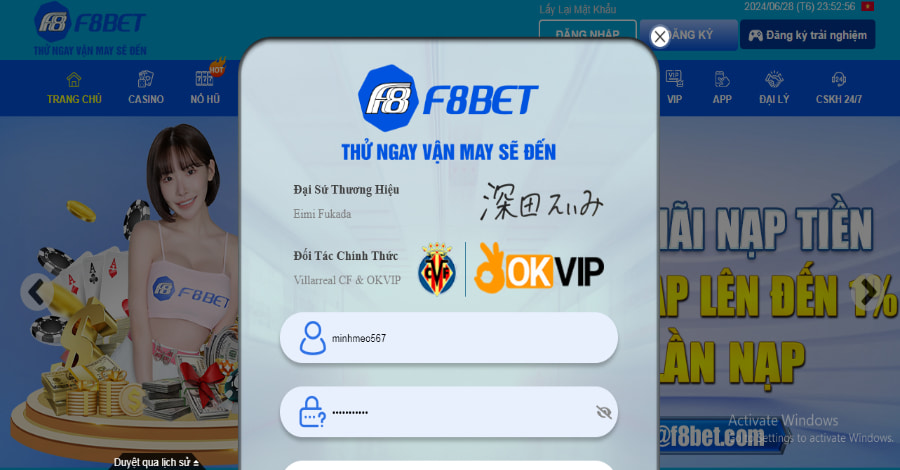 Đăng nhập tài khoản game chính chủ của bạn tại F8Bet